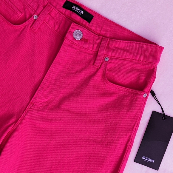 Hudson Holly Jeans High Rise Cropped Bootcut Zip Fly Hibiscus Pink Denim 27 NWT - Picture 6 of 14